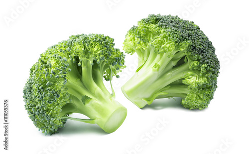 2 separate small broccoli isolated on white background 6 as vegetable package design element