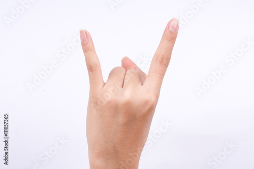 finger hand symbols isolated the concept devil horn rock and roll gesture shape on white background