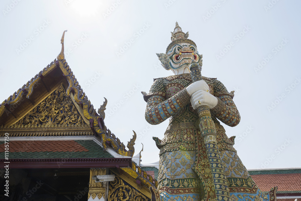 demon guardian statue at Wat phra kaew,Tahailand demon guardian statue at Wat phra kaew,Tahailand