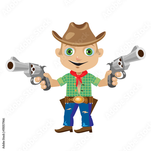 Man with two guns in wild West style