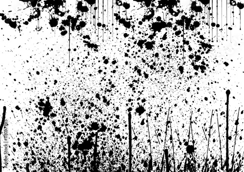 vector splatter painted detail in black over white