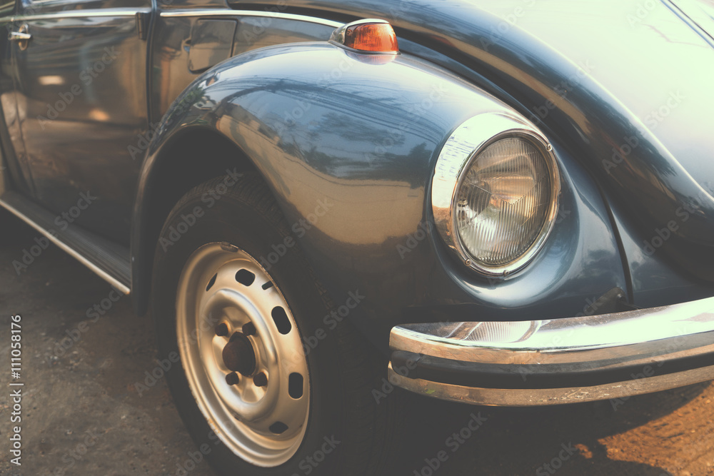 Headlight lamp classic car - vintage color effect style