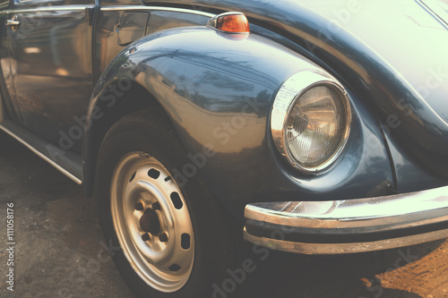 Headlight lamp classic car - vintage color effect style