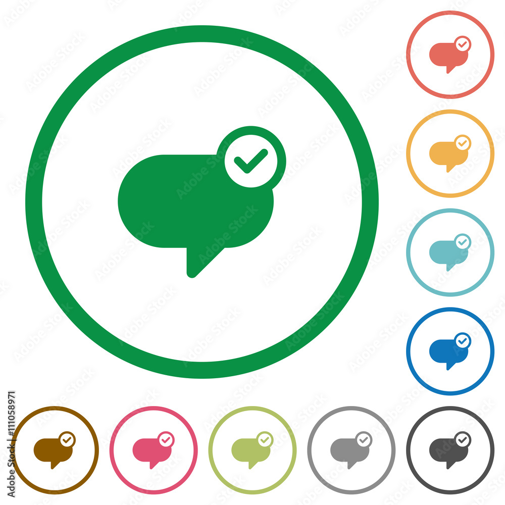 Message sent outlined flat icons Message sent outlined flat icons