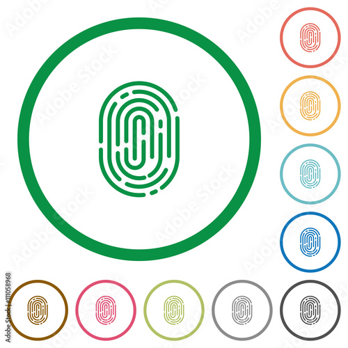 Fingerprint outlined flat icons