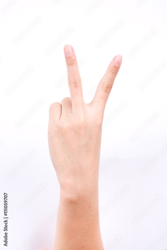 finger hand symbols isolated concept two points lesson learn teaching and victory sign on the white background finger hand symbols isolated concept two points lesson learn teaching and victory sign on the white background
