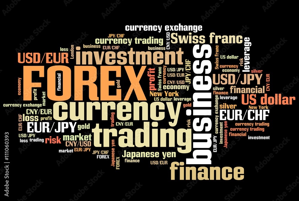 Fototapeta premium Forex currency trading - word cloud concept