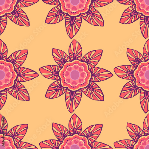 Seamless pattern with beautiful flowers  background