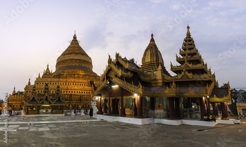 Shwezigon Pagoda in Nyaung-U  Bagan  Myanmar