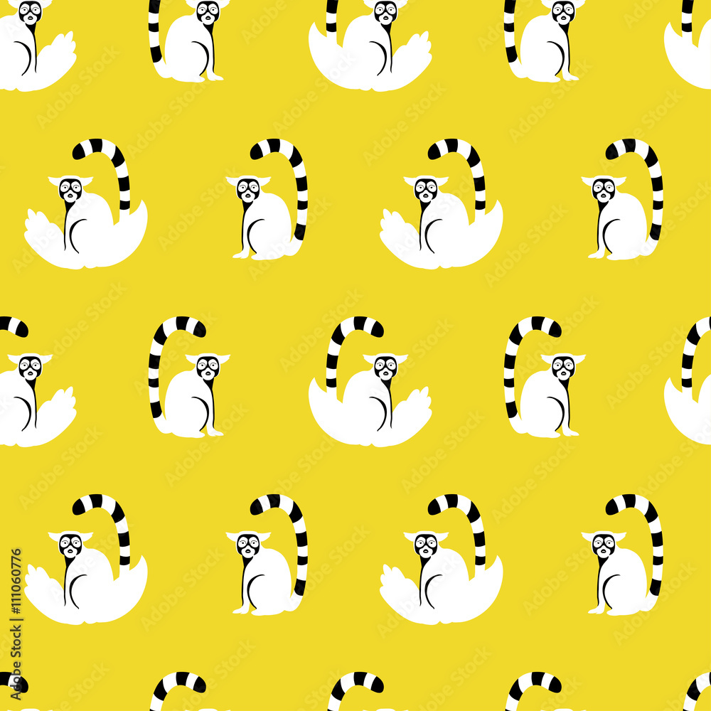 yellow and white lemurs pattern