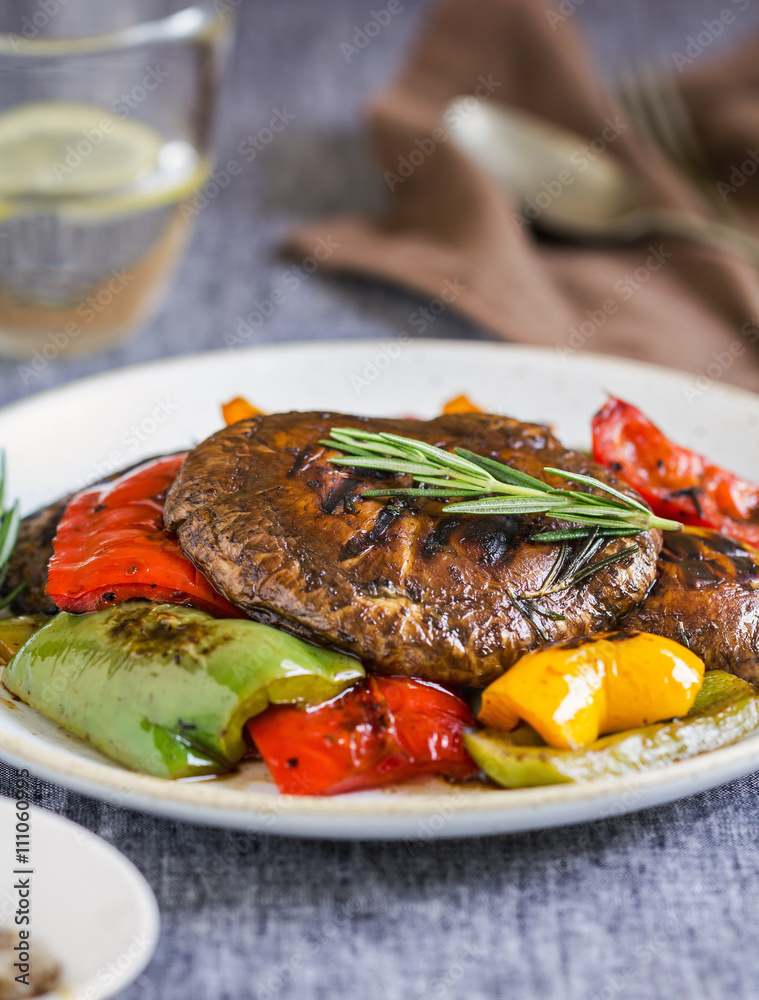 Grilled Portobello mushroom ,Bell pepper with Balsamic Grilled Portobello mushroom ,Bell pepper with Balsamic