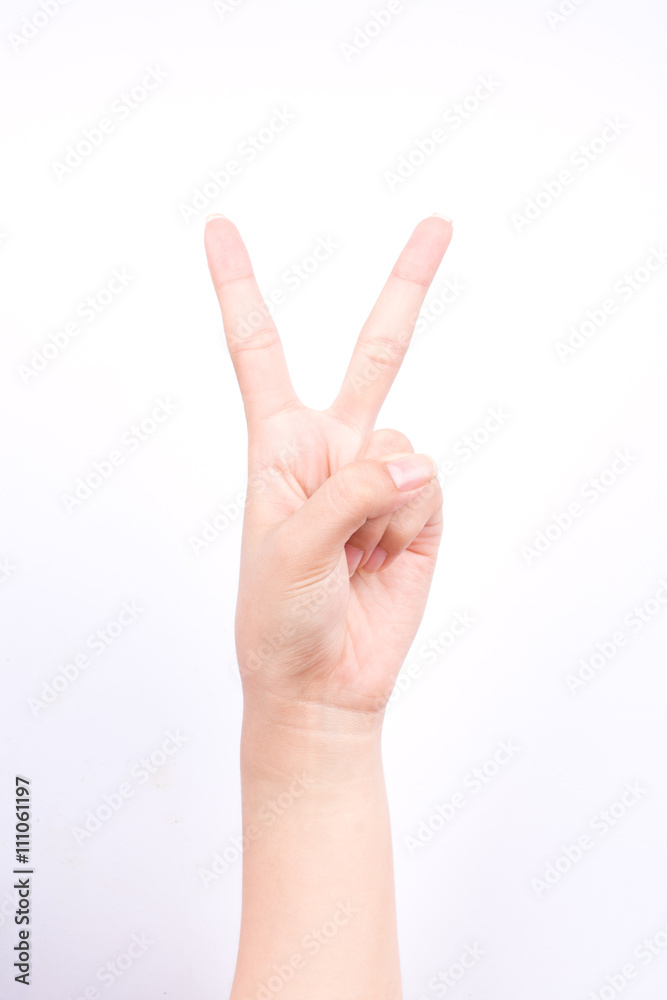 finger hand symbols isolated concept two points lesson learn teaching and victory sign on the white background finger hand symbols isolated concept two points lesson learn teaching and victory sign on the white background