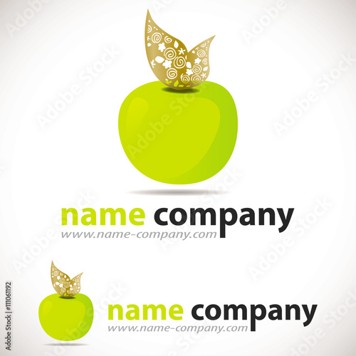 logo pomme design jaune