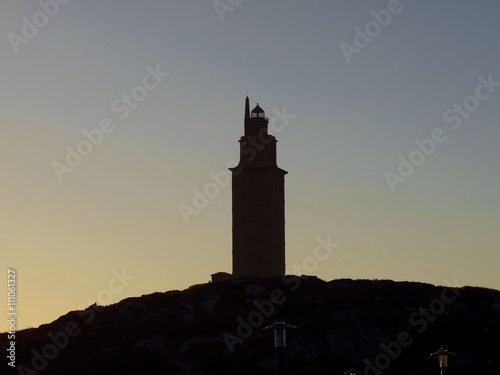 FARO DE LA TORRE DE HERCULES EN A CORUÑA, GALICIA, ESPAÑA