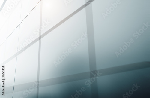 Wide angle abstract background view of steel light blue high ris