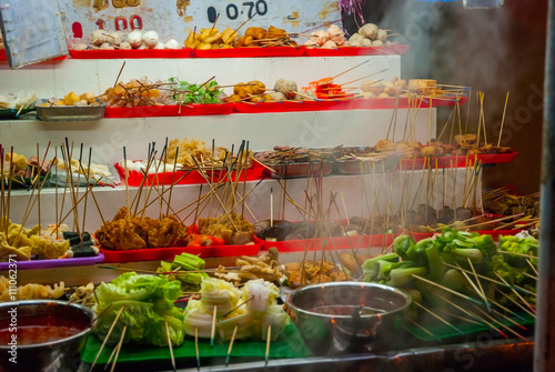 Foto Food stall with typical malaysian food