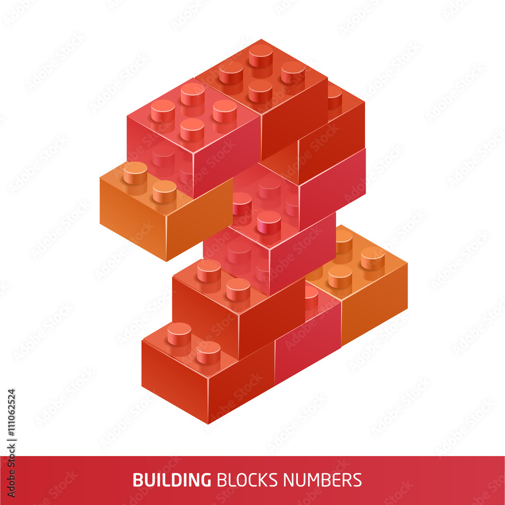 Isometric Plastic  Building Blocks and Tiles