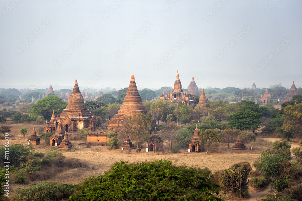 Pagoda landscape in the plain of Bagan, Myanmar (Burma) Pagoda landscape in the plain of Bagan, Myanmar (Burma)