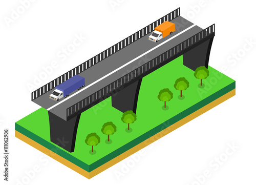 Isometric bridge with cars