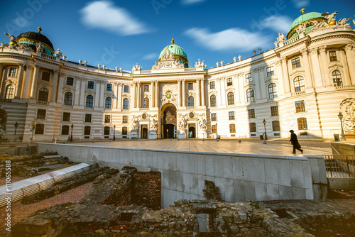 St. Michael's Wing with Vindobona ruins on Michaelerplatz in Vienna photo