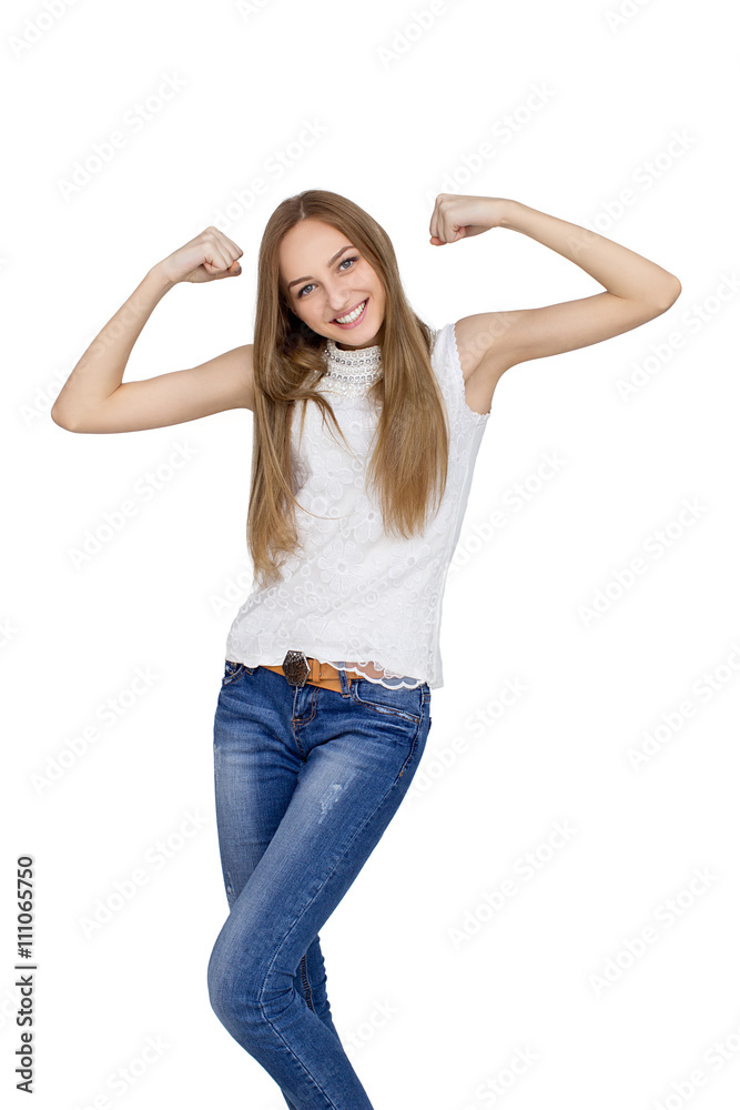 Happy Young Woman Isolated On White Background Happy Young Woman Isolated On White Background