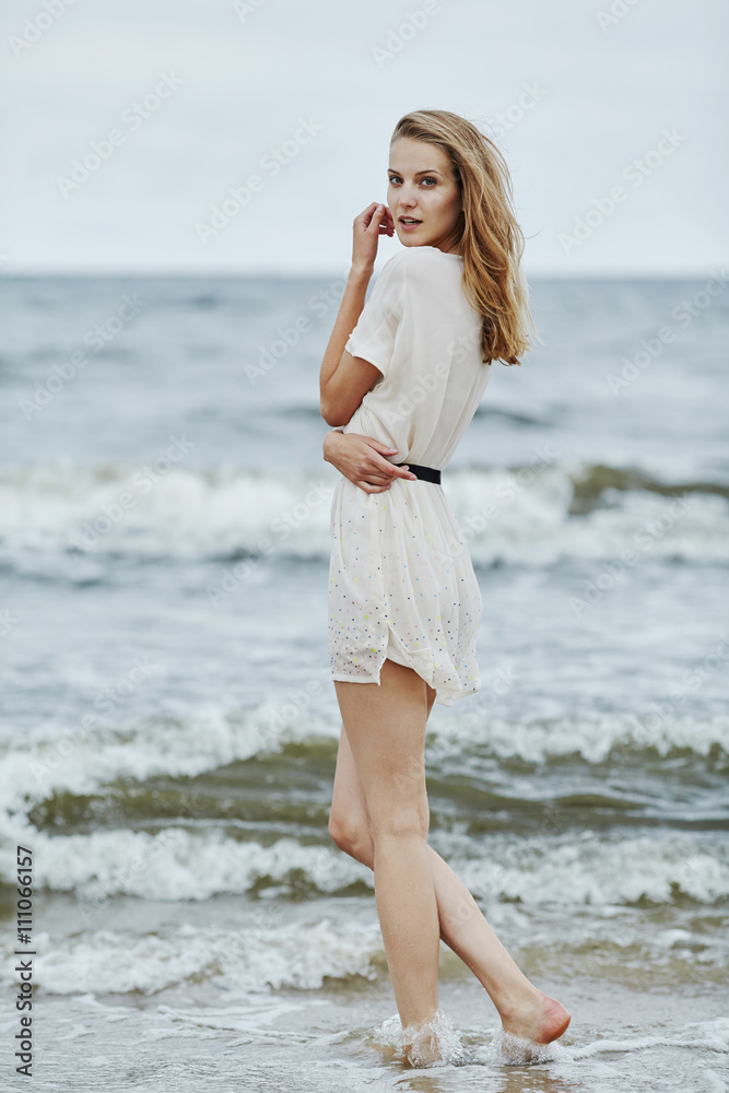 beautiful sensual girl in water