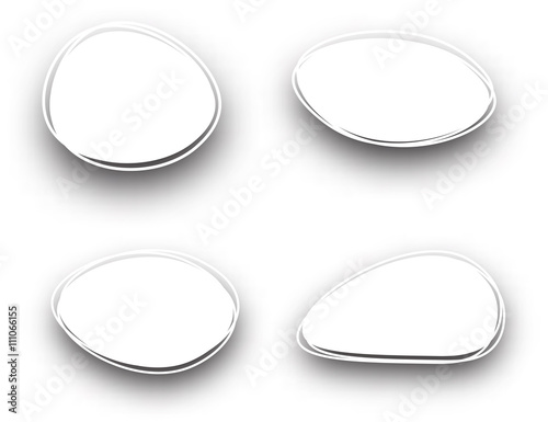 White oval backgrounds set.