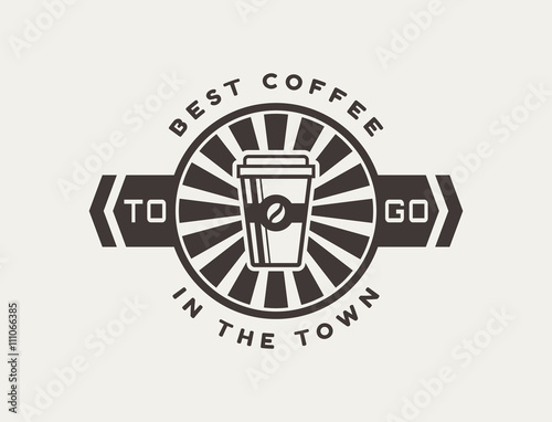 Coffee to go. Vector coffee logo.