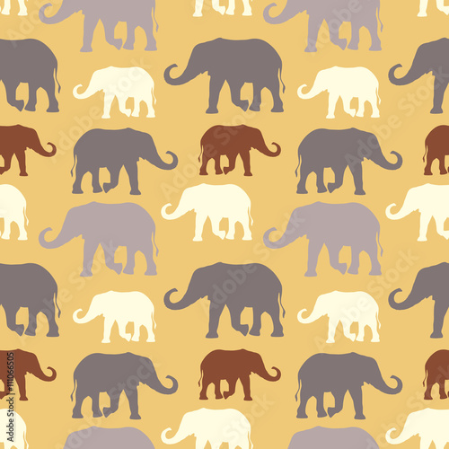 Seamless pattern with elephants