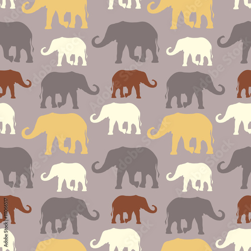 Seamless pattern with elephants