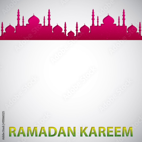 Mosque "Ramadan Kareem" (Generous Ramadan) card in vector format.