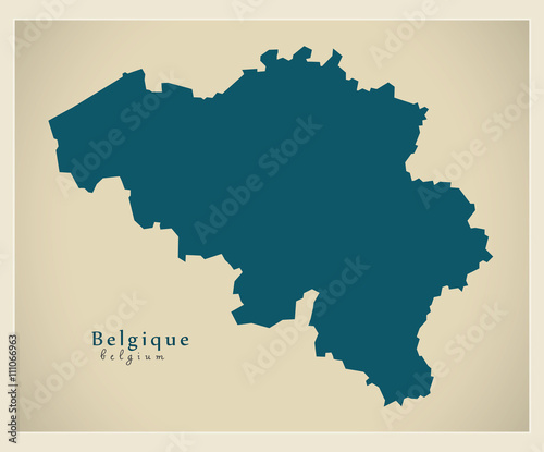 Fotografia, Obraz Modern Map - Belgium BE