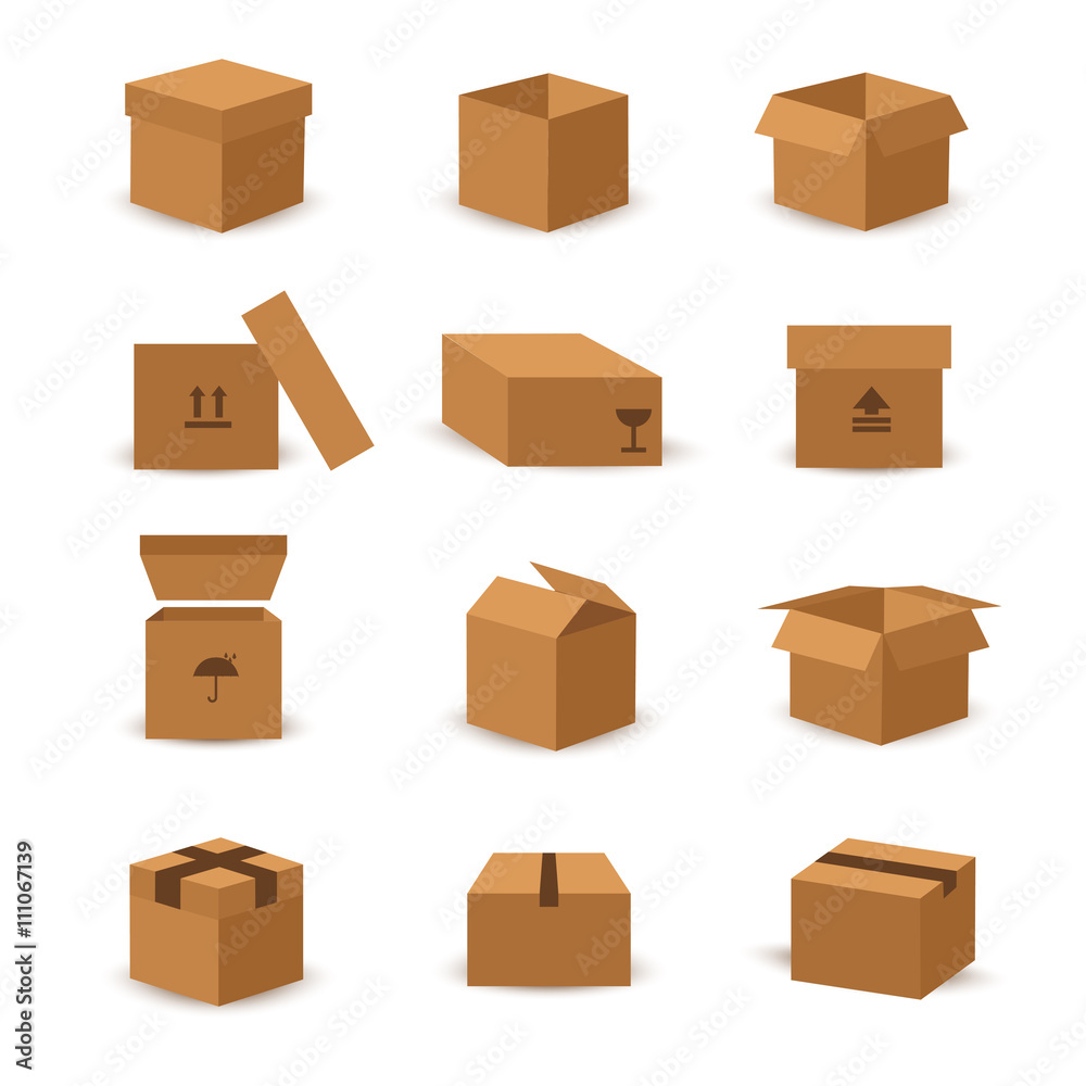 Flat box and packing vector icon Flat box and packing vector icon