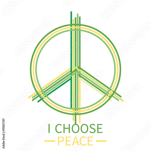 peace sign, vector t-shirt design, print, i choose peace, isolated on white, vector illustration