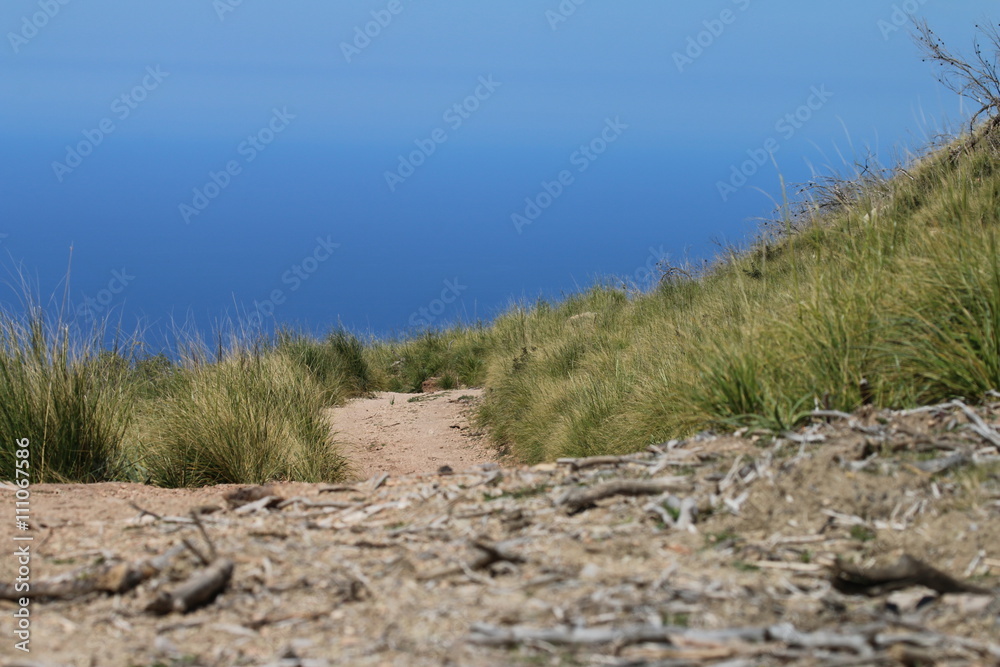 Wanderweg mit Meerblick Wanderweg mit Meerblick