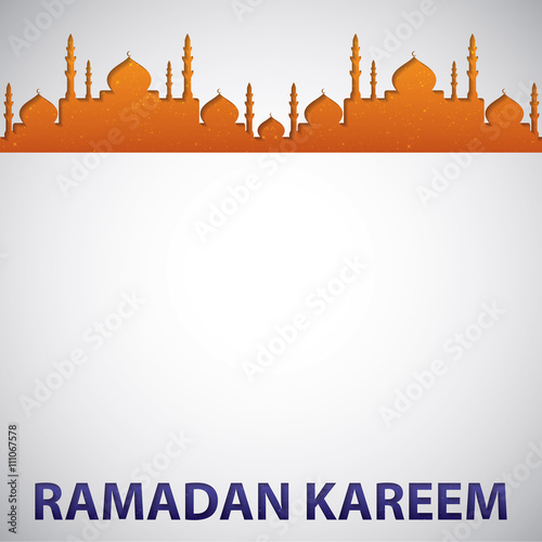 Mosque "Ramadan Kareem" (Generous Ramadan) card in vector format.