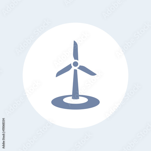 wind energetics icon isolated on white, wind park sign, vector illustration