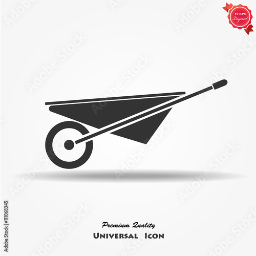 wheelbarrow icon vector button logo symbol concept.