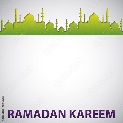 Mosque "Ramadan Kareem" (Generous Ramadan) card in vector format.