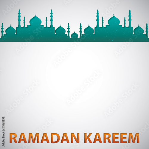 Mosque "Ramadan Kareem" (Generous Ramadan) card in vector format.