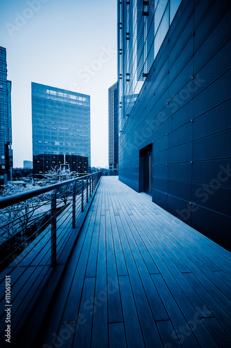 view shot of modern building,blue toned.
