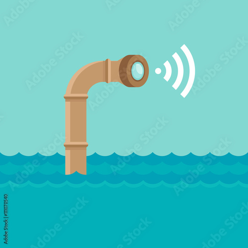 Vector abstract illustration in flat style - periscope