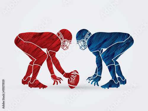 American Football prepare to battle designed using grunge brush graphic vector