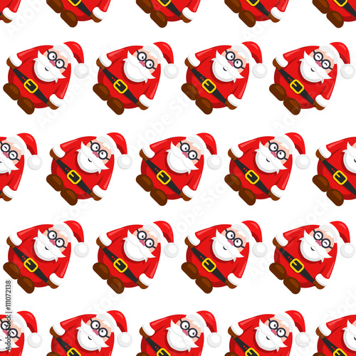 seamless christmass vector pattern santa claus