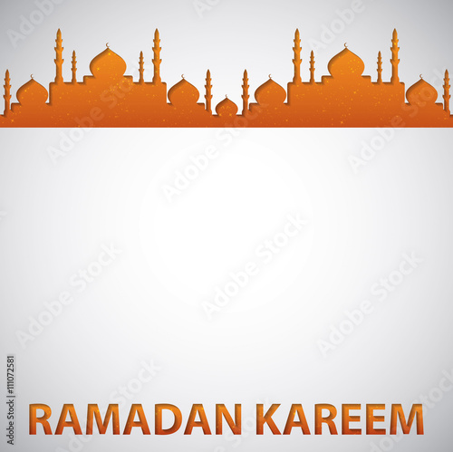 Mosque "Ramadan Kareem" (Generous Ramadan) card in vector format.