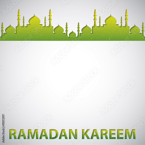 Mosque "Ramadan Kareem" (Generous Ramadan) card in vector format.