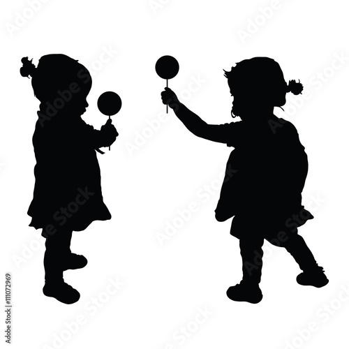 child with lollipop silhouette illustration