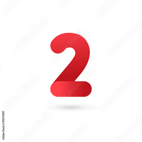Number 2 logo icon design template elements
