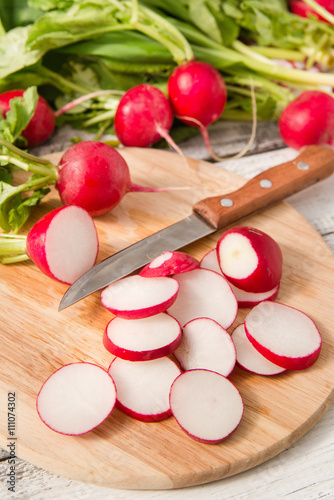 Fresh red radishes