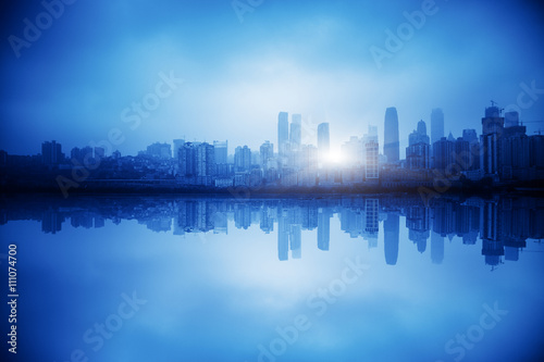 chongqing city,blue toned image. © kalafoto